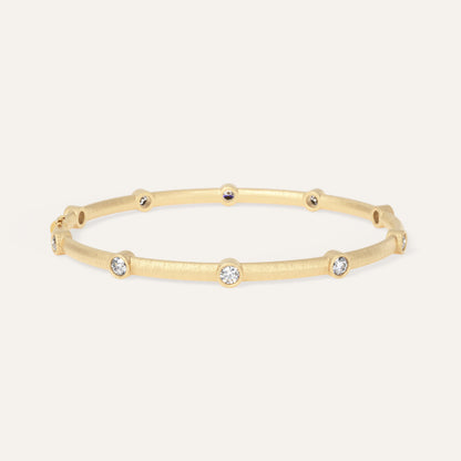 18k Gold Lab Diamond Station Bangle