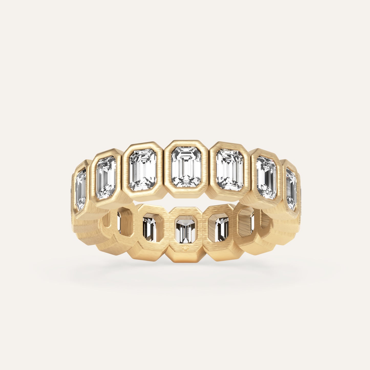 18k Gold Emerald Cut Lab Diamond Eternity Ring