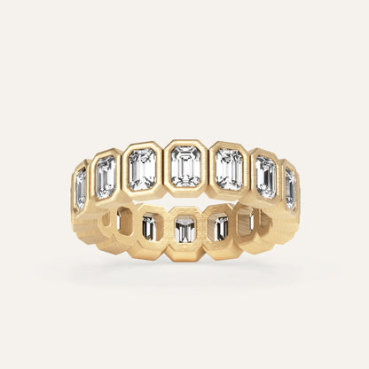 18k Gold Emerald Cut Lab Diamond Eternity Ring