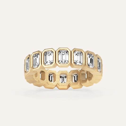 18k Gold Emerald Cut Lab Diamond Eternity Ring