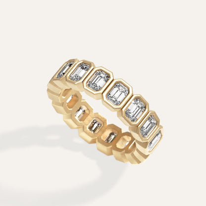 18k Gold Emerald Cut Lab Diamond Eternity Ring
