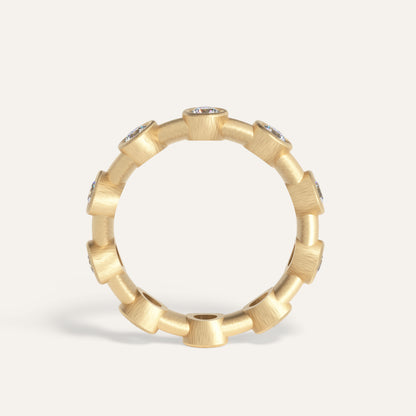 18k Gold Round Bezel Lab Diamond Eternity Ring