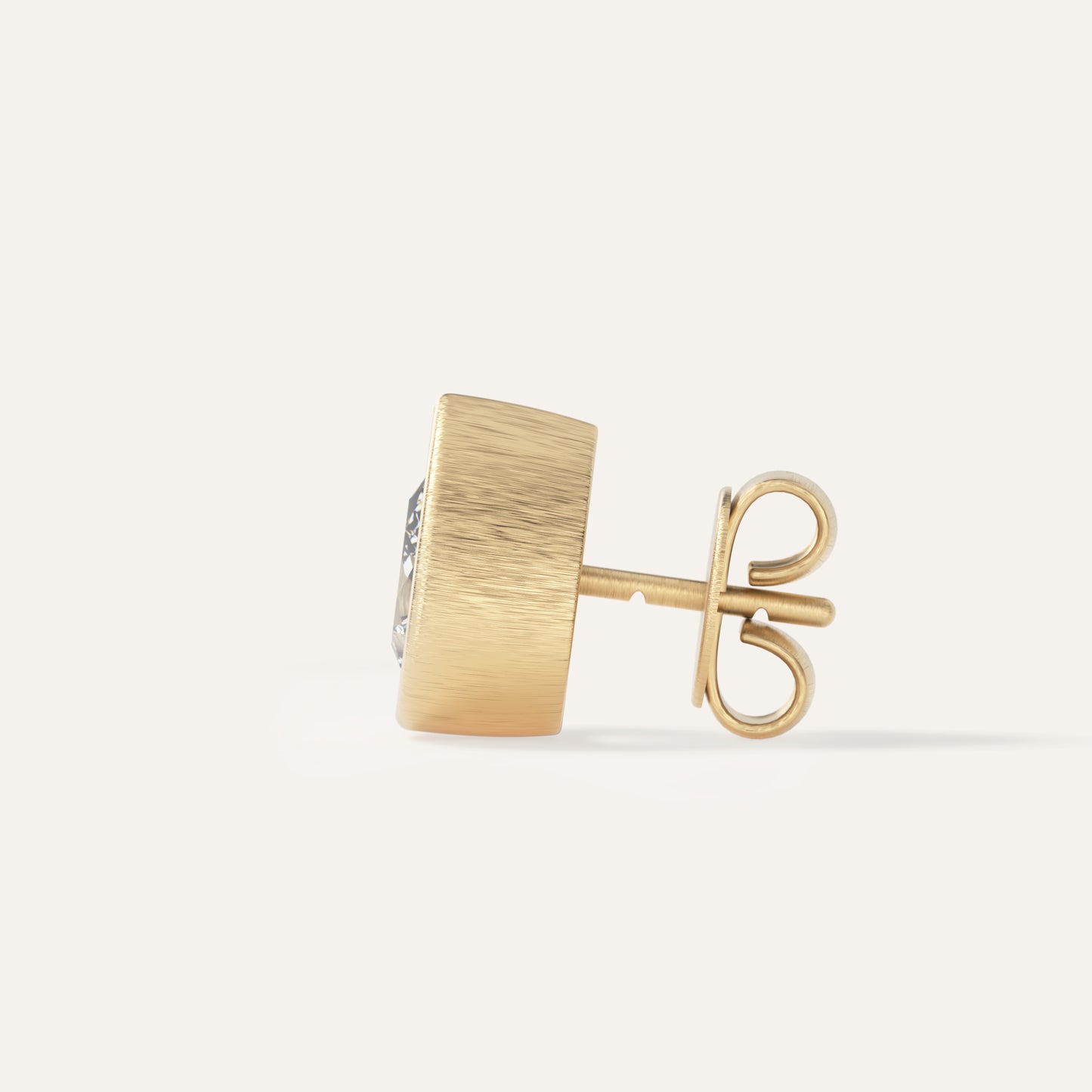 18k Gold Pear Bezel Lab Diamond Stud Earrings
