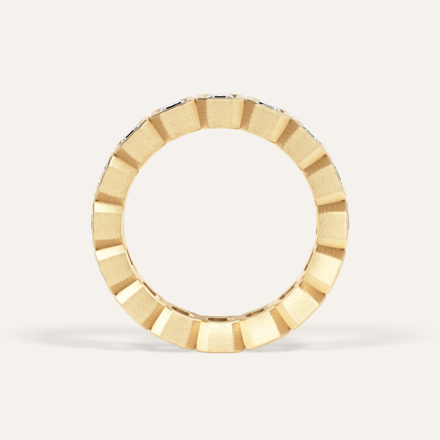 18k Gold Emerald Cut Lab Diamond Eternity Ring