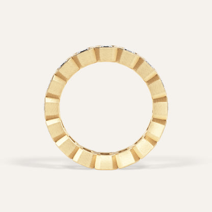 18k Gold Emerald Cut Lab Diamond Eternity Ring