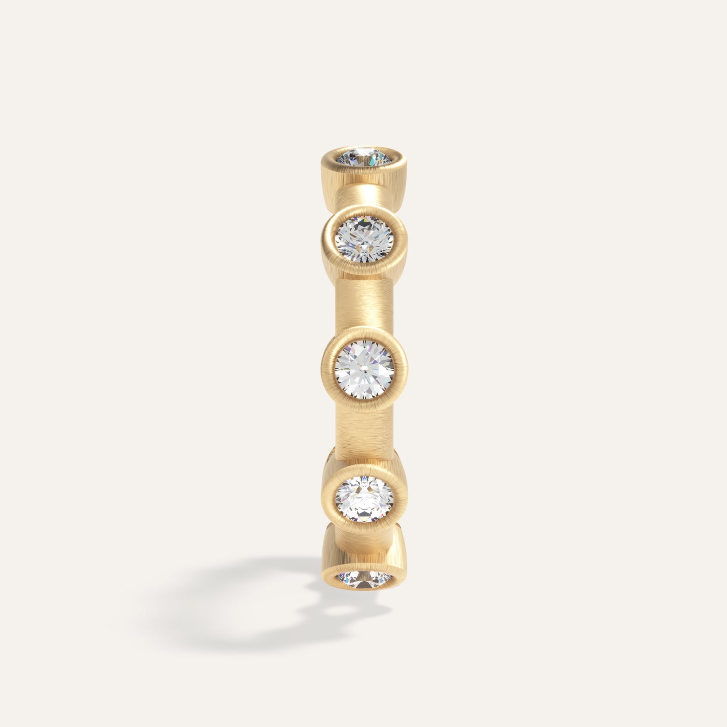 18k Gold Round Bezel Lab Diamond Eternity Ring