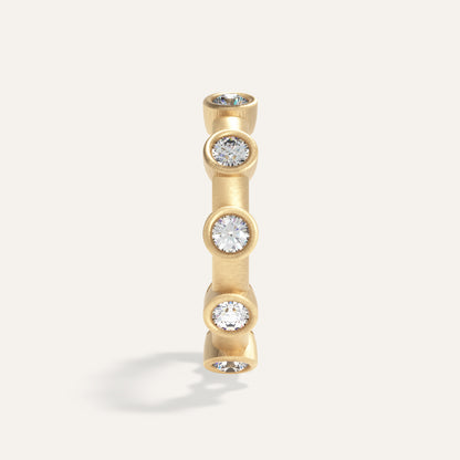18k Gold Round Bezel Lab Diamond Eternity Ring