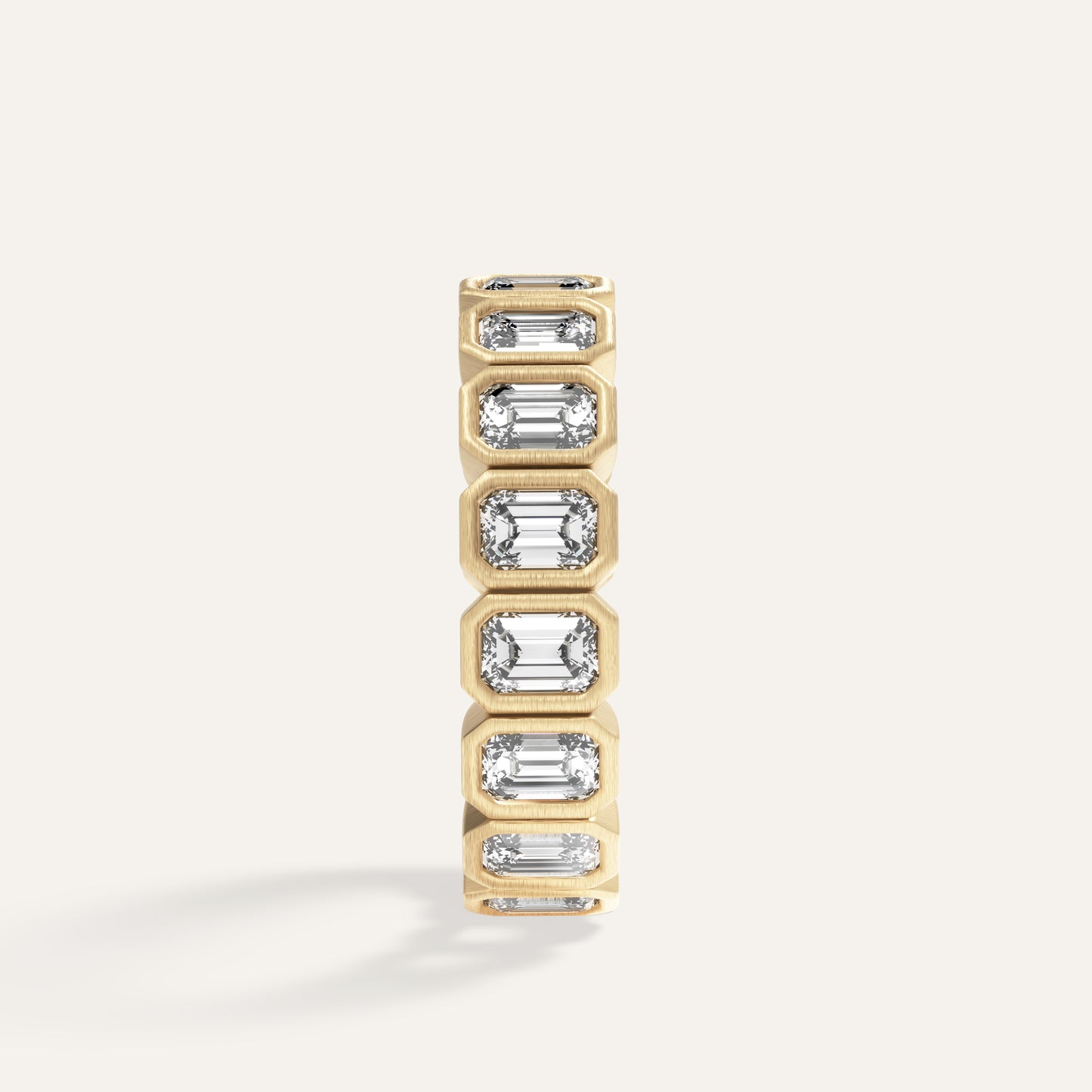 18k Gold Emerald Cut Lab Diamond Eternity Ring