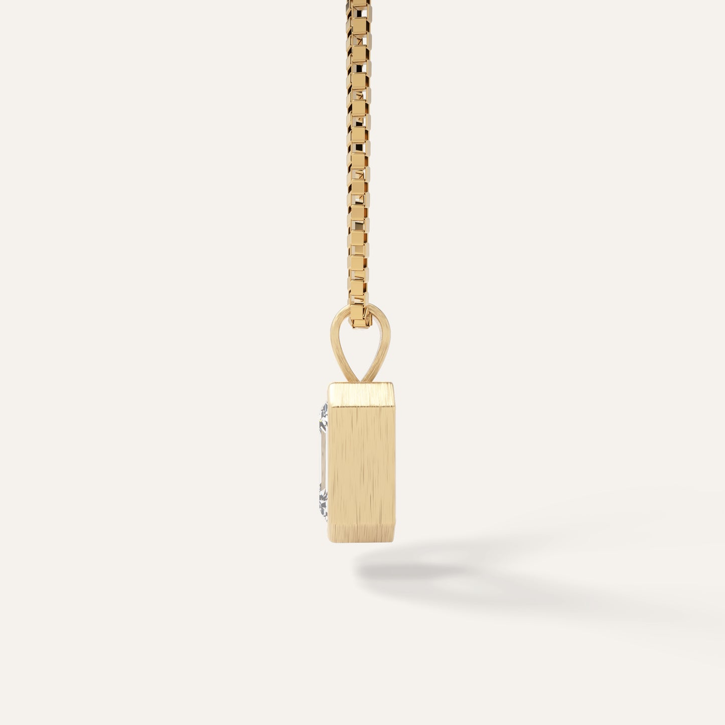 18k Gold Emerald Bezel Lab Diamond Pendant