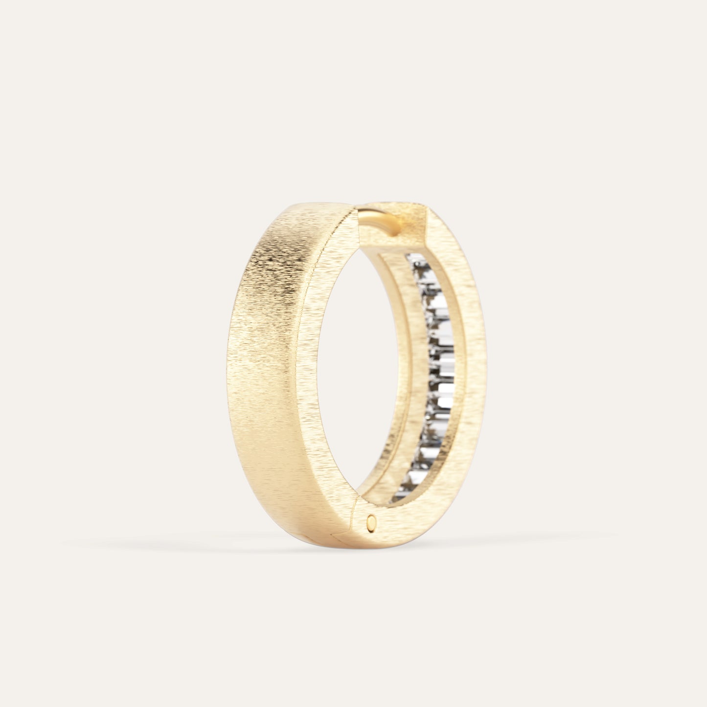 18k Gold Baguette Lab Diamond Hoop Earrings