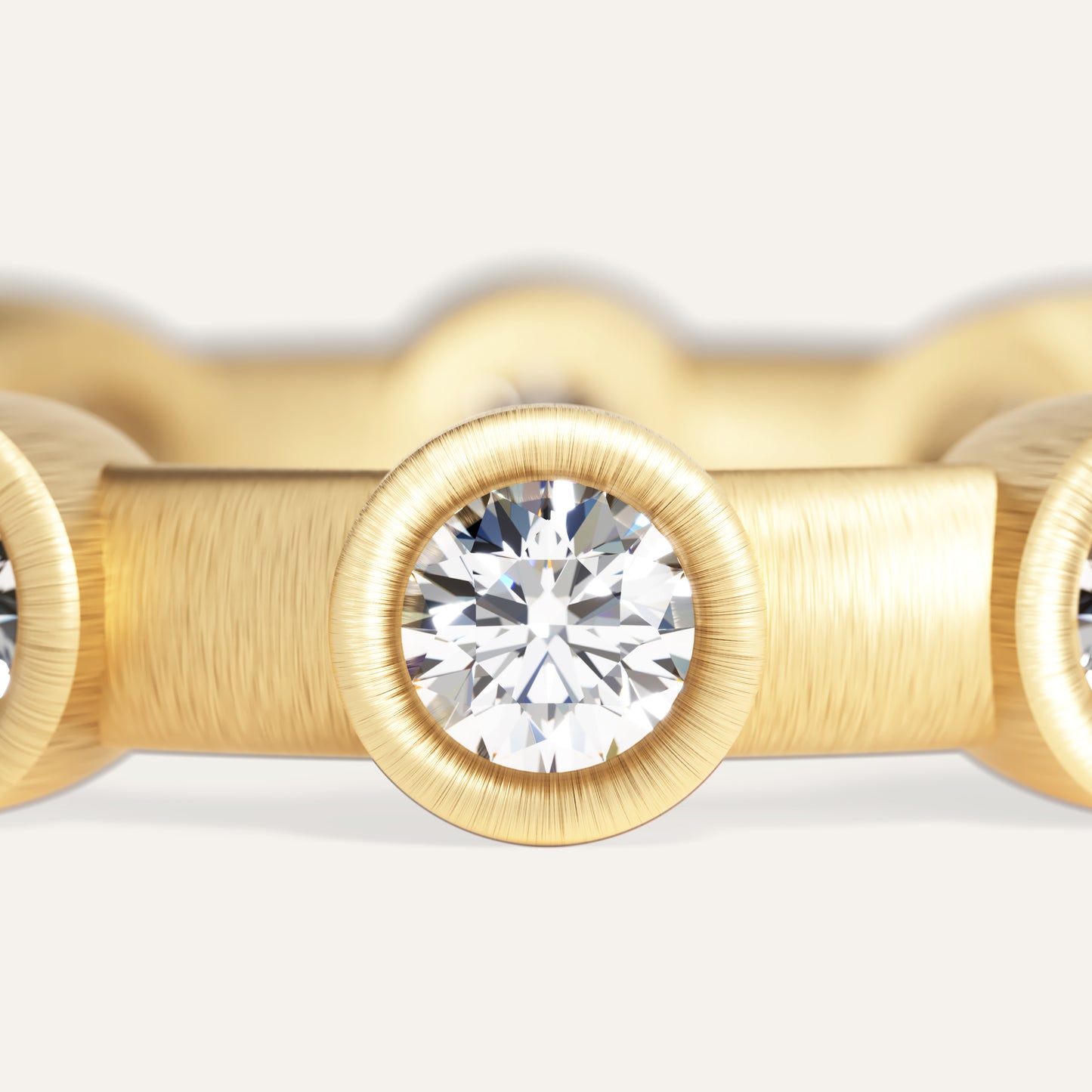 18k Gold Round Bezel Lab Diamond Eternity Ring
