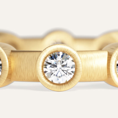 18k Gold Round Bezel Lab Diamond Eternity Ring