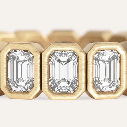 18k Gold Emerald Cut Lab Diamond Eternity Ring